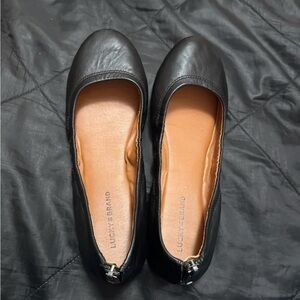 Lucky Brand Classic Black Leather Flats